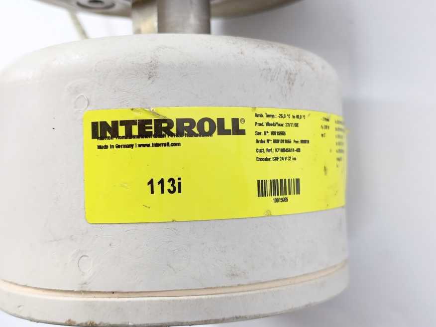 Interroll 113i Drum Motor. 370W SL:400,0mm Ø:112,0mm