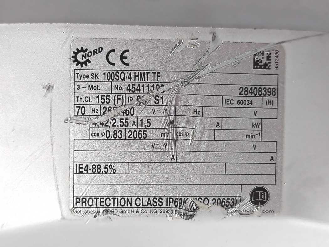 Nord SK 100SQ/4 HMT TF Smooth-Body Electric Motor, 1.5kW, 70Hz