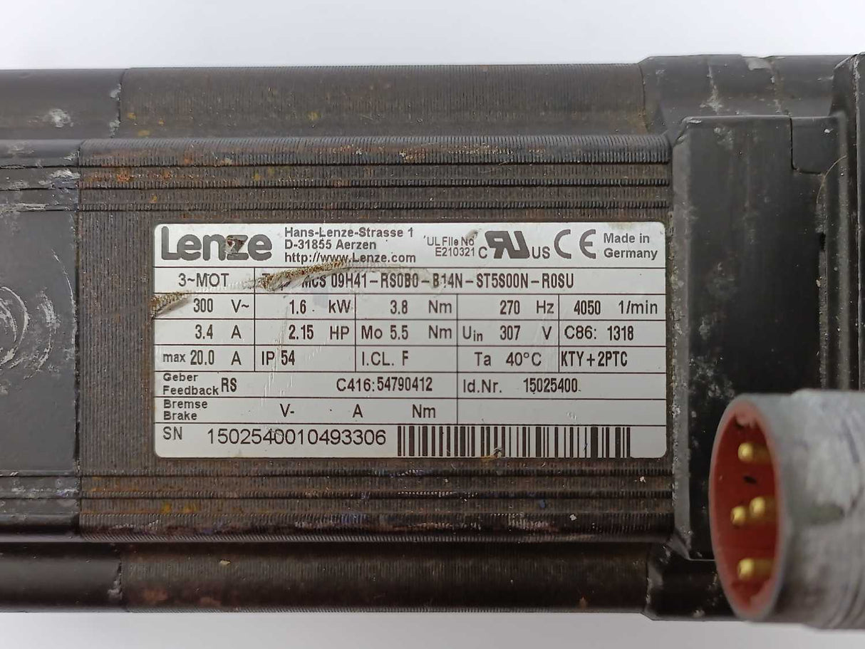 LENZE MCS09H41-RS0B0-B14N-ST5S00N-R0SU 15025400 Servo Motor