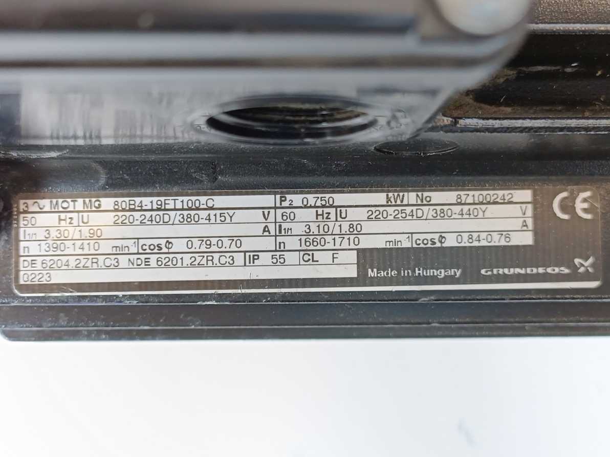 GRUNDFOS 87100242 MG 80B4-19FT100-C Motor