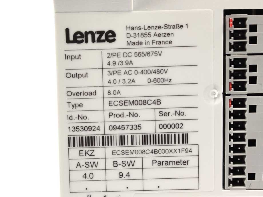 LENZE ECSEM008C4B Servo Axis Module