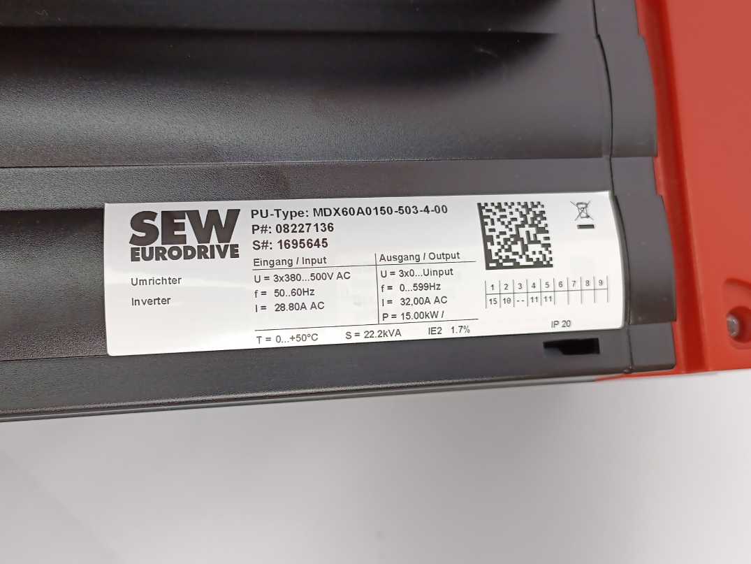 SEW-EURODRIVE MDX60A0150-503-4-00 MDX61B0150-503-4-00 MOVIDRIVE MDX61B-00/0T