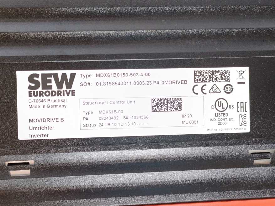 SEW-EURODRIVE MDX60A0150-503-4-00 MDX61B0150-503-4-00 MOVIDRIVE MDX61B-00/0T