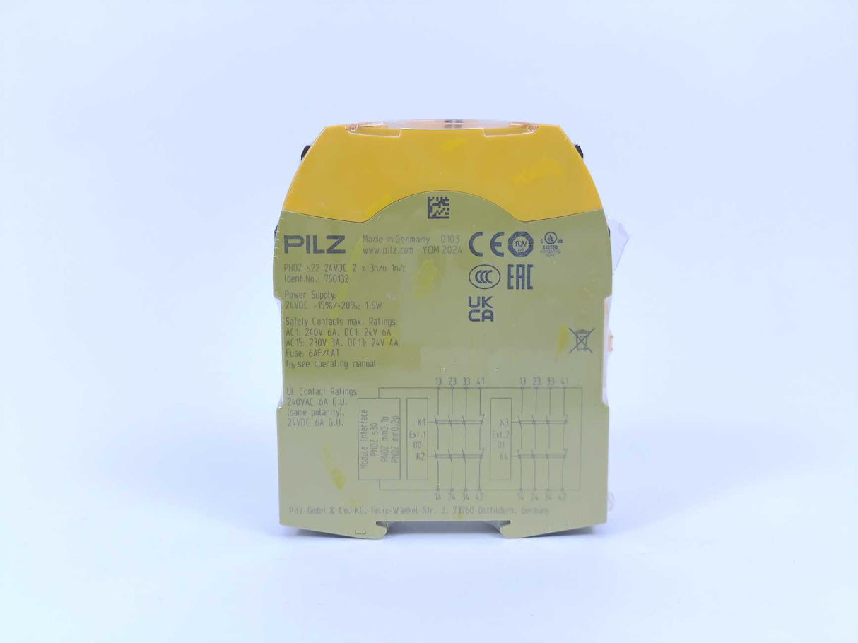 Pilz 750132 PNOZ s22 Safety Relay 24VDC 2x3n/o 1n/c