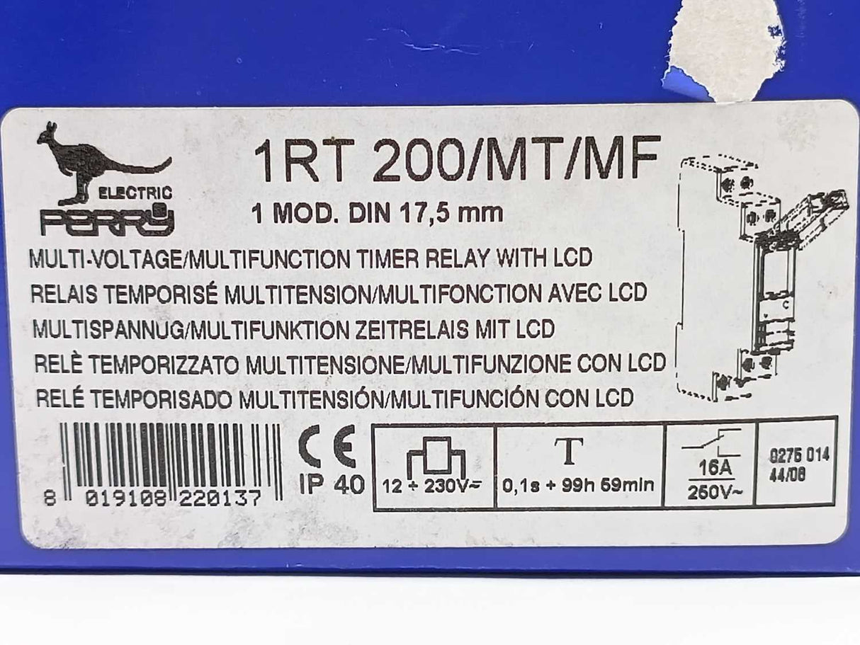 Perry Electric 1RT 200/MT/MF Multifunction, Multi-Voltage Timer Relay