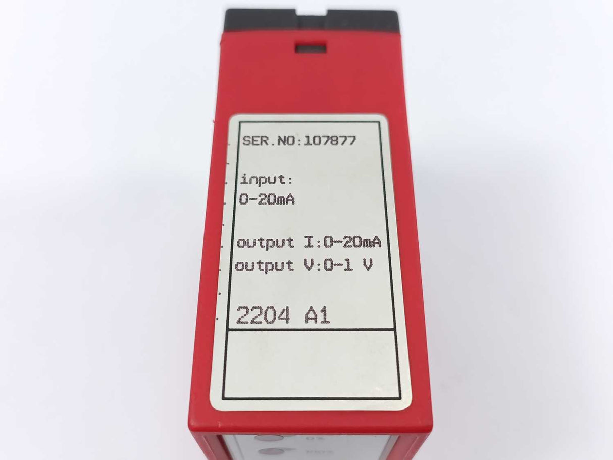 PR Electronics 2204 A1 / SER NO. 107877 Isolation Amplifier / Input: 0-20mA