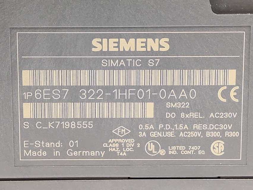 Siemens 6ES7322-1HF01-0AA0 SIMATIC S7-300, Digital Output SM 322