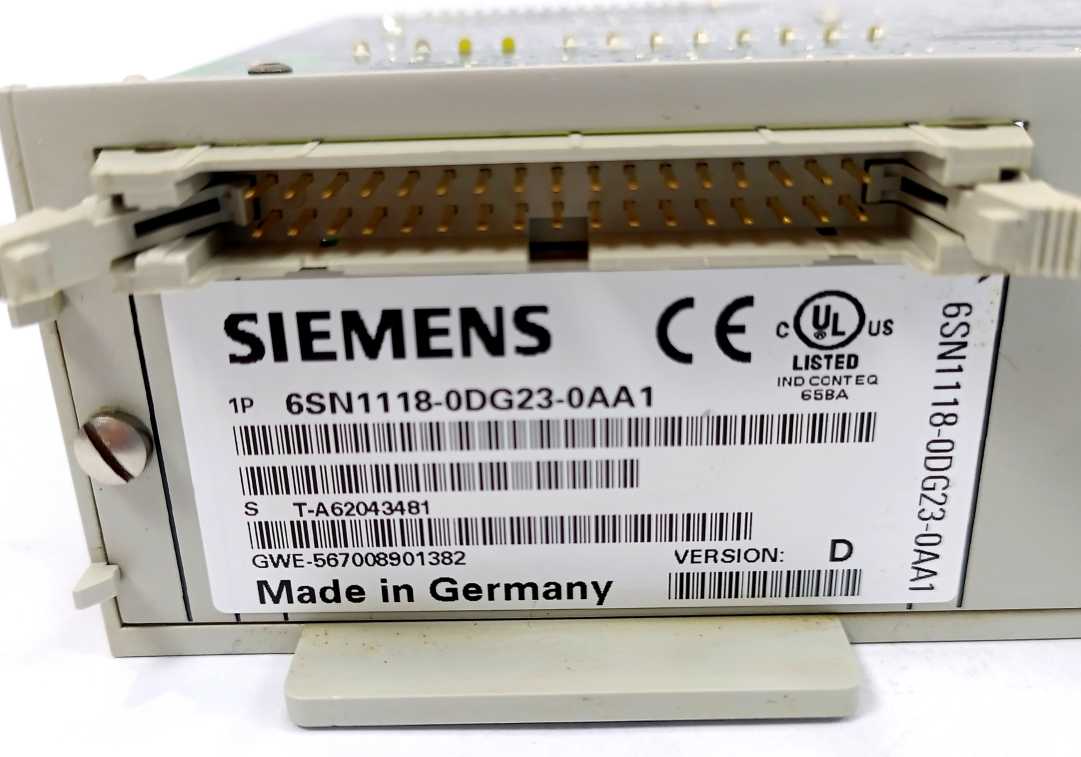 Siemens 6SN1118-0DG23-0AA1 SIMODRIVE 611-D CONTROL UNIT