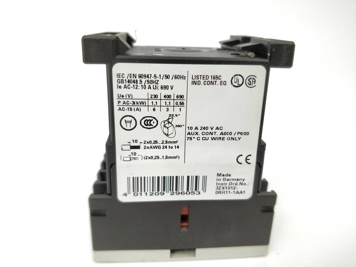 Siemens 3RH1131-2BB40 SIRIUS Contactor relay