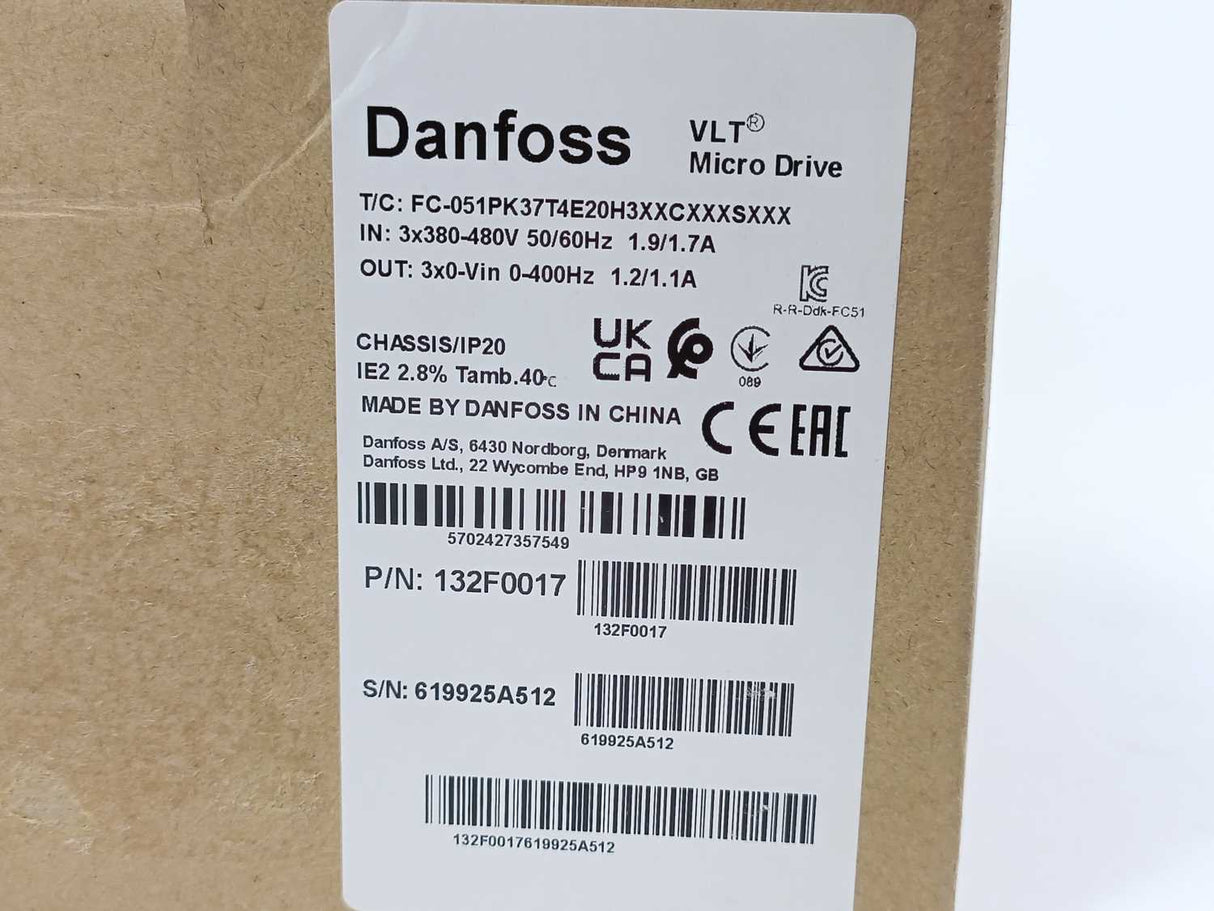 Danfoss 132F0017 VLT Micro Drive FC-051PK37T4E20H
