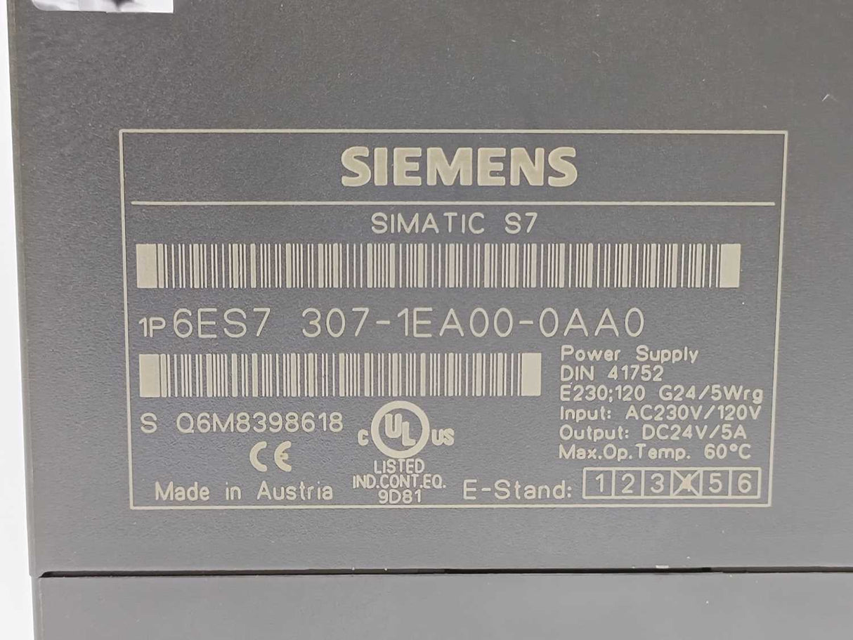 Siemens 6ES7307-1EA00-0AA0 Simatic S7-300 Regulated power supply PS307