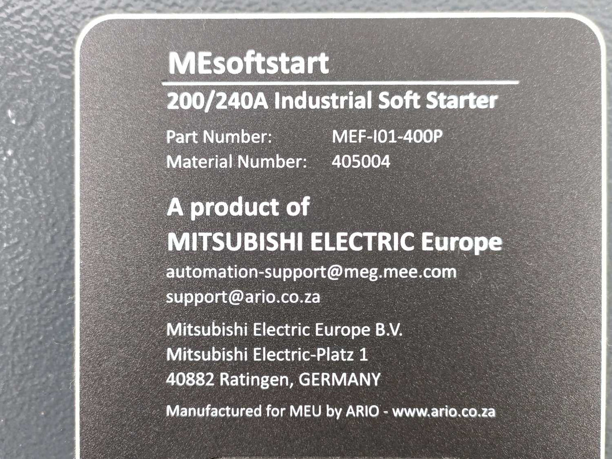 Mitsubishi MEF-I01-400P 405004, Ver: 005, MEsoftstart, 400V