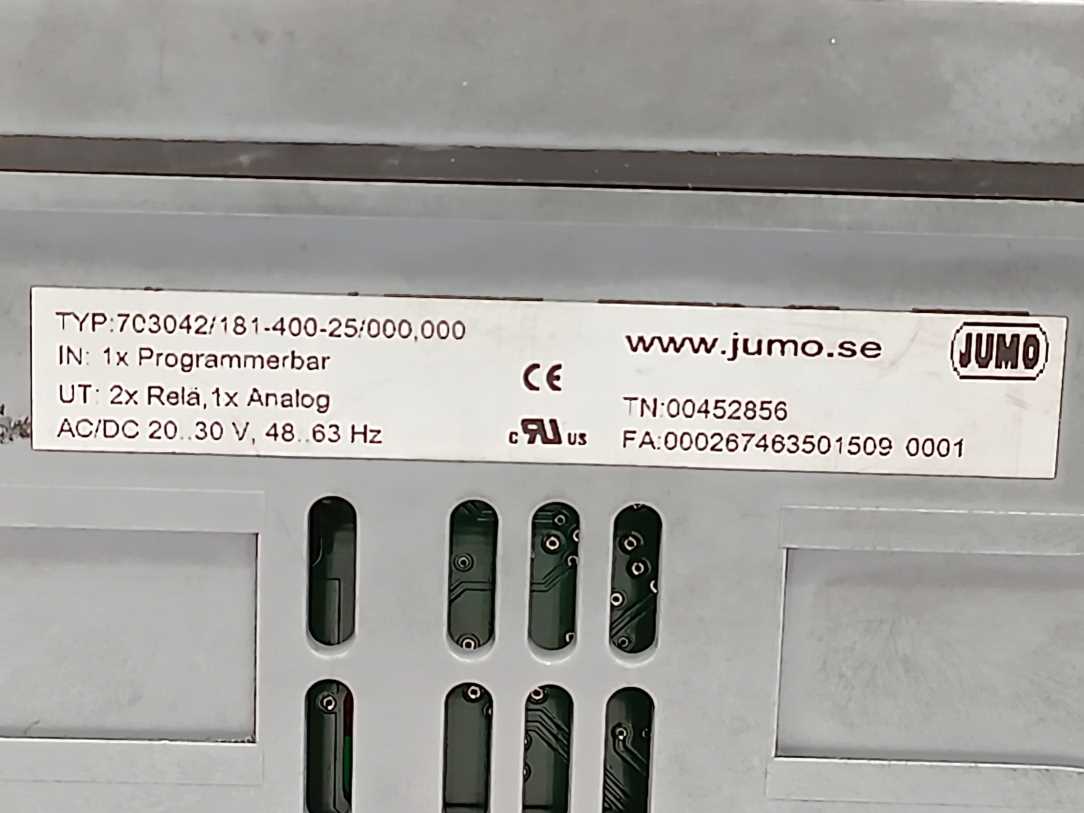 Jumo 703042/181-400-25/000 Temperature Controller 00452856