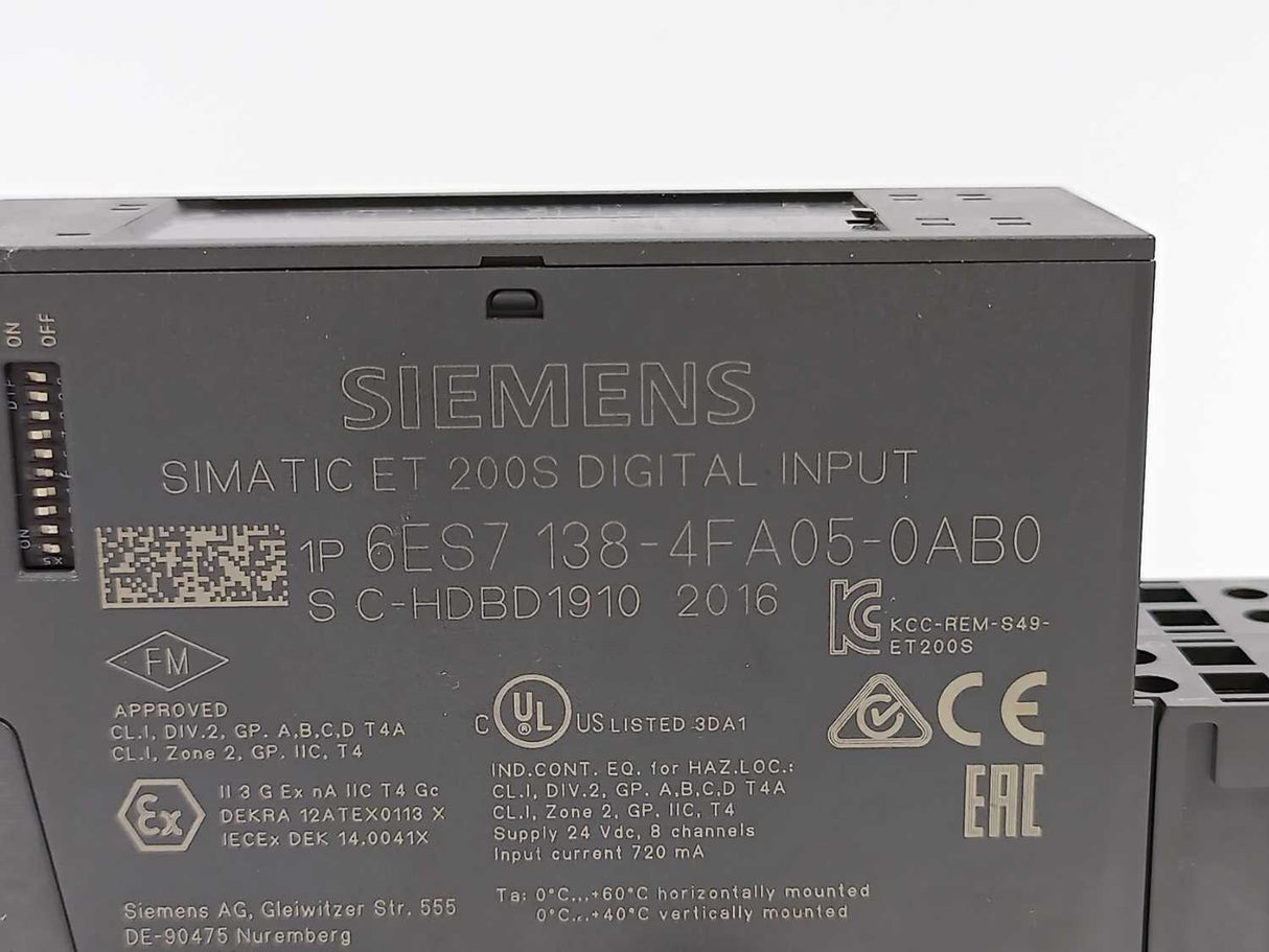 Siemens 6ES7138-4FA05-0AB0 PROFIsafe 4/8 F-DI DC24V & 6ES7193-4CF50-0AA0