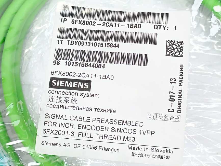 Siemens 6FX8002-2CA11-1BA0 800 Plus Motion-Connect Cable