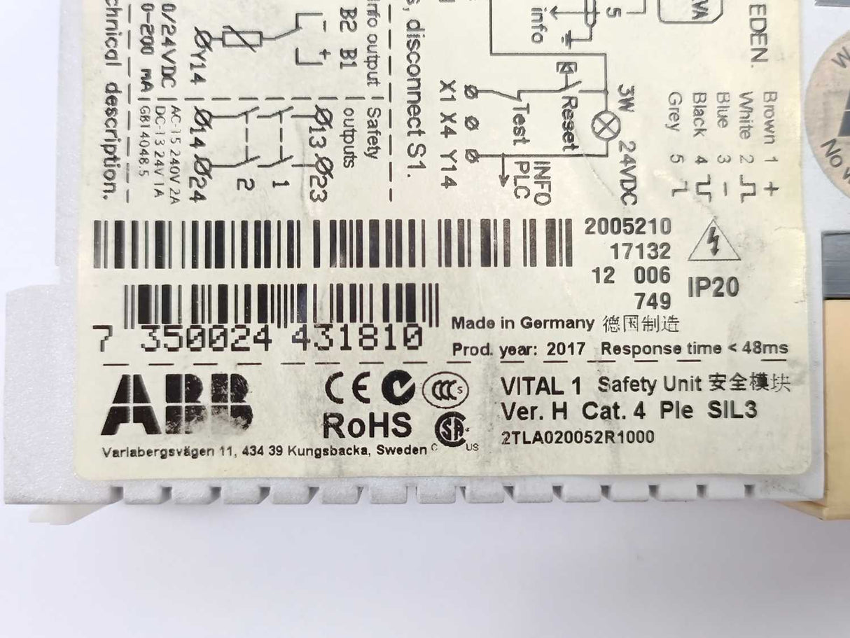 ABB 2TLA020052R1000 Vital 1 Safety controller