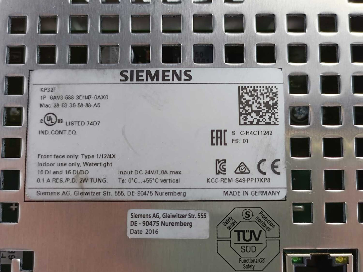 Siemens 6AV3688-3EH47-0AX0 SIMATIC HMI KP32F