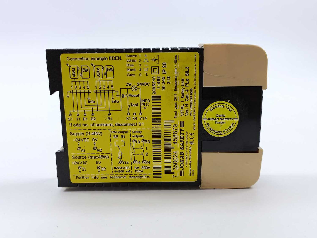 ABB / Jokab Safety 2TLJ020052R1000 VITAL 1 Safety Unit 24 VDC.
