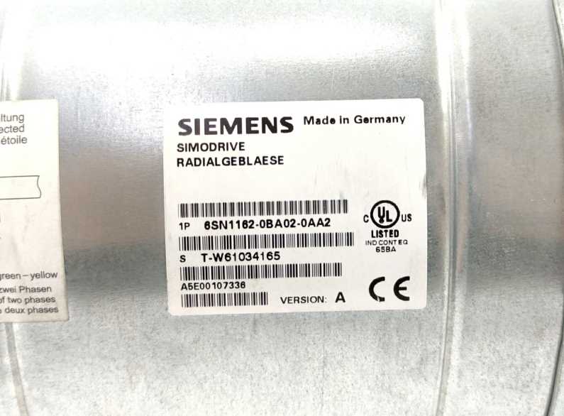 Siemens 6SN1162-0BA02-0AA2 SIMODRIVE 611 Built-on Fan For 300mm Modules