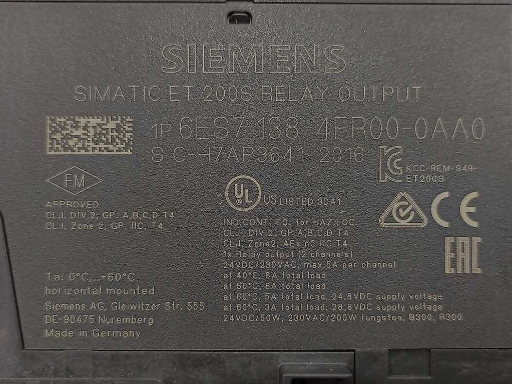 Siemens 6ES7138-4FR00-0AA0 SIMATIC DP Electronics module w/ 6ES7193-4CF50-0AA0