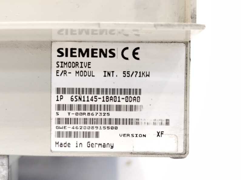 Siemens 6SN1145-1BA01-0DA0 SIMODRIVE 611 infeed/regenerative feedback module
