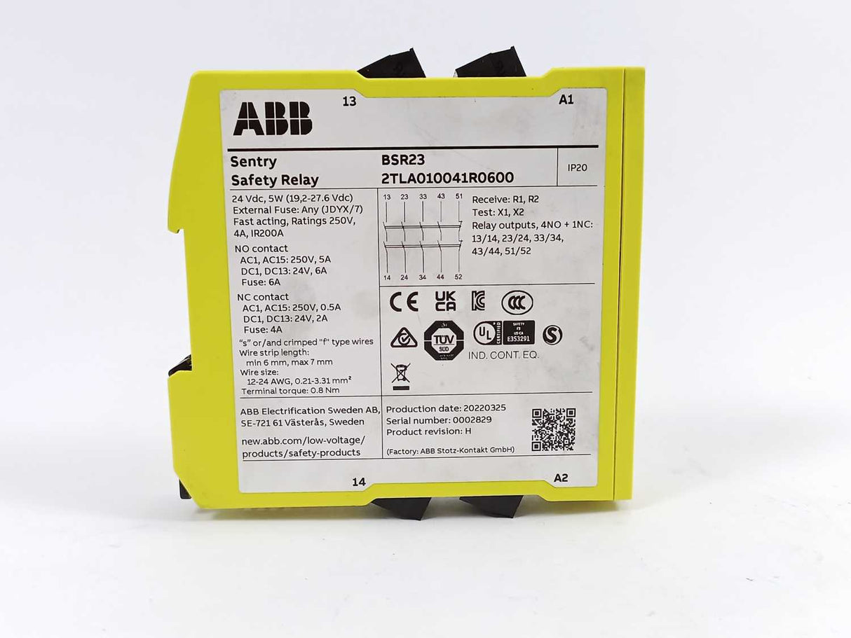 ABB 2TLA010041R0600 Sentry BSR23 Safety relay