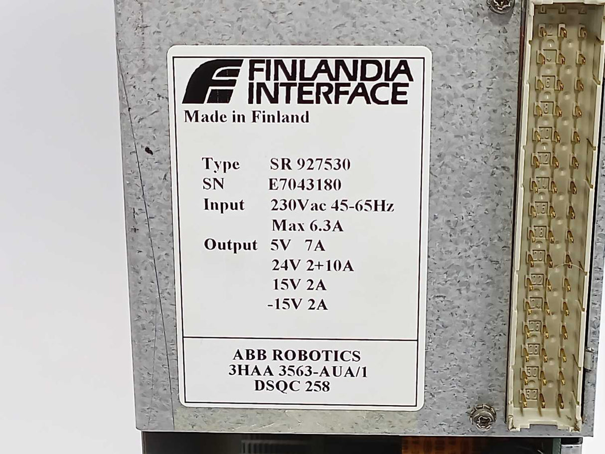 ABB ROBOTICS SR927530 3HAA 3563-AUA/1DSQC258 Finlandia Interface