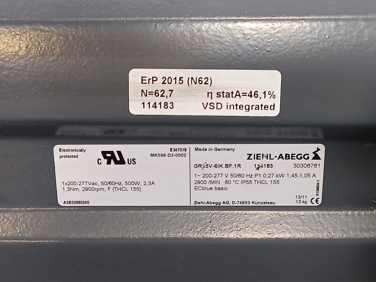 Ziehl-Abegg GR25V-6IK.BF.1R Cooling Fan Inverter