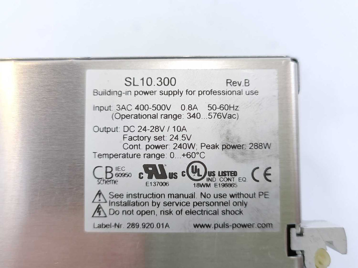 Puls SL10.300 Building-In Power Supply for Professional Use.