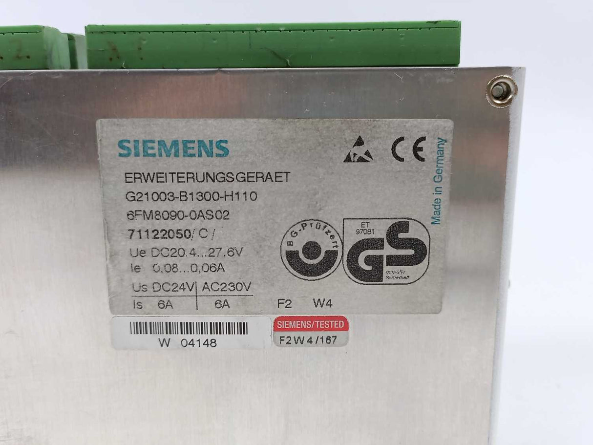 Siemens G21003-B1300-H110 6FM8090-0AS02 Expansion Unit