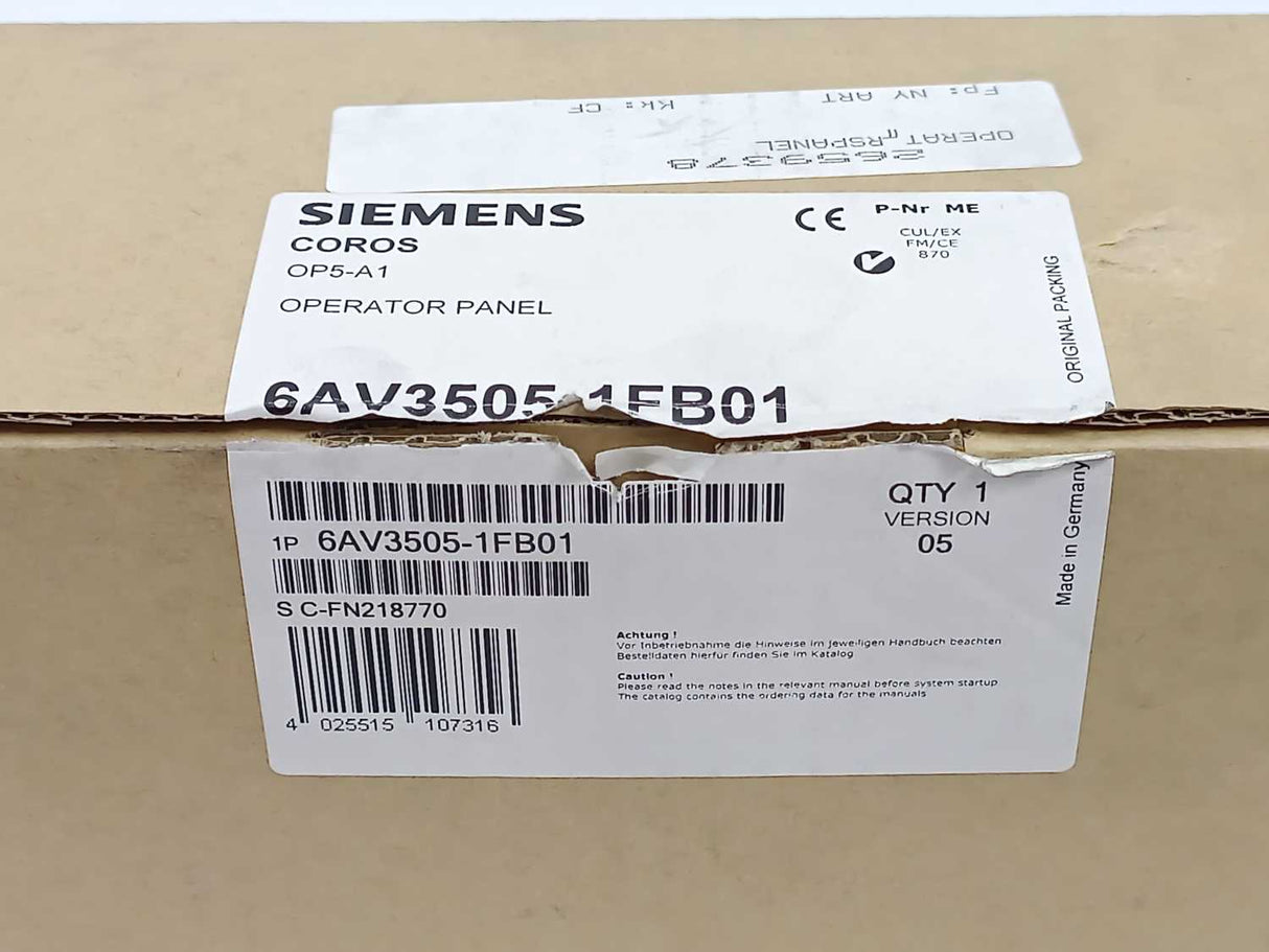 Siemens 6AV3505-1FB01 Operator Panel OP5-A1