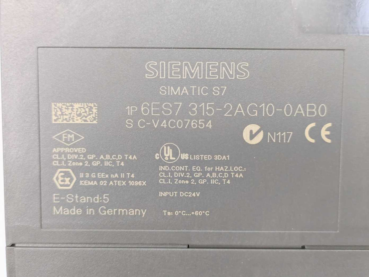 Siemens 6ES7315-2AG10-0AB0 Simatic S7-300 CPU315-2