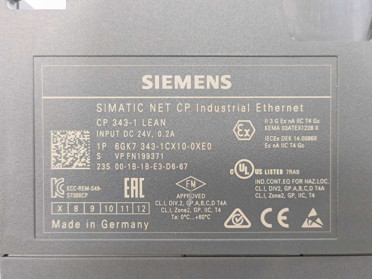 Siemens 6GK7343-1CX10-0XE0 SIMATIC NET CP Industrial Ethernet