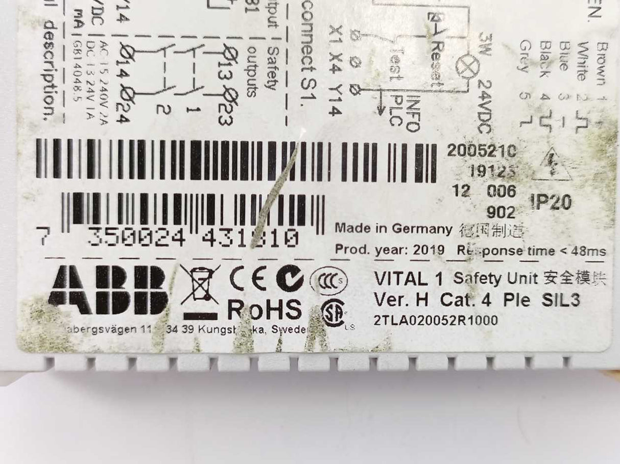 ABB 2TLA020052R1000 VITAL 1 Safety Unit