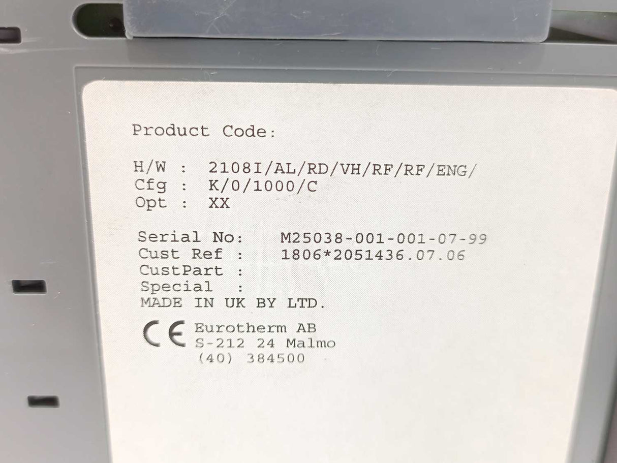 Eurotherm 2108I/AL/RD/VH/RF/RF/ENG/ 2108i Temperature Controller
