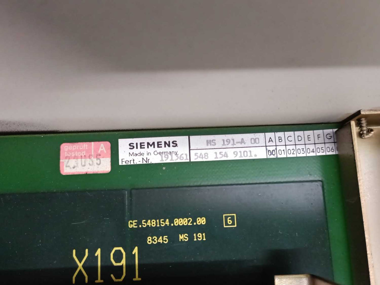 Siemens 6FC3061-0HA-Z SINUMERIK Rack Sprint 8T w/ MS 191-A Circuit Board