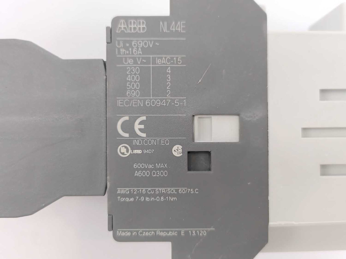 ABB 1SBH143001R8144 NL44E-81 Contactor w/ R81 24VDC Coil
