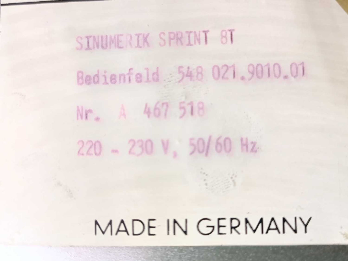 Siemens 548 021.9010.01 SINUMERIK System 8 Operator Panel