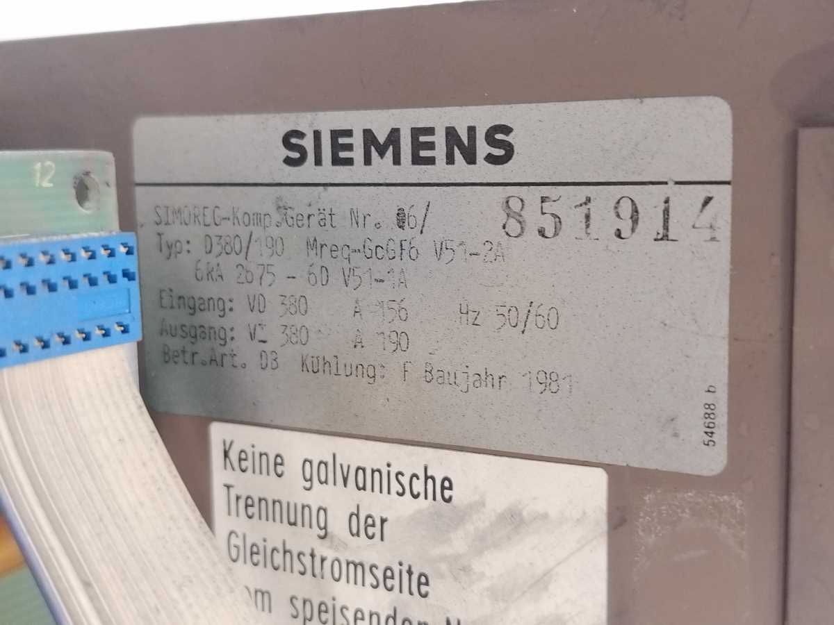 Siemens 6RA2675-6DV51-1A D380/190 Mreq-GcGF6V51-2A SIMOREG Drive