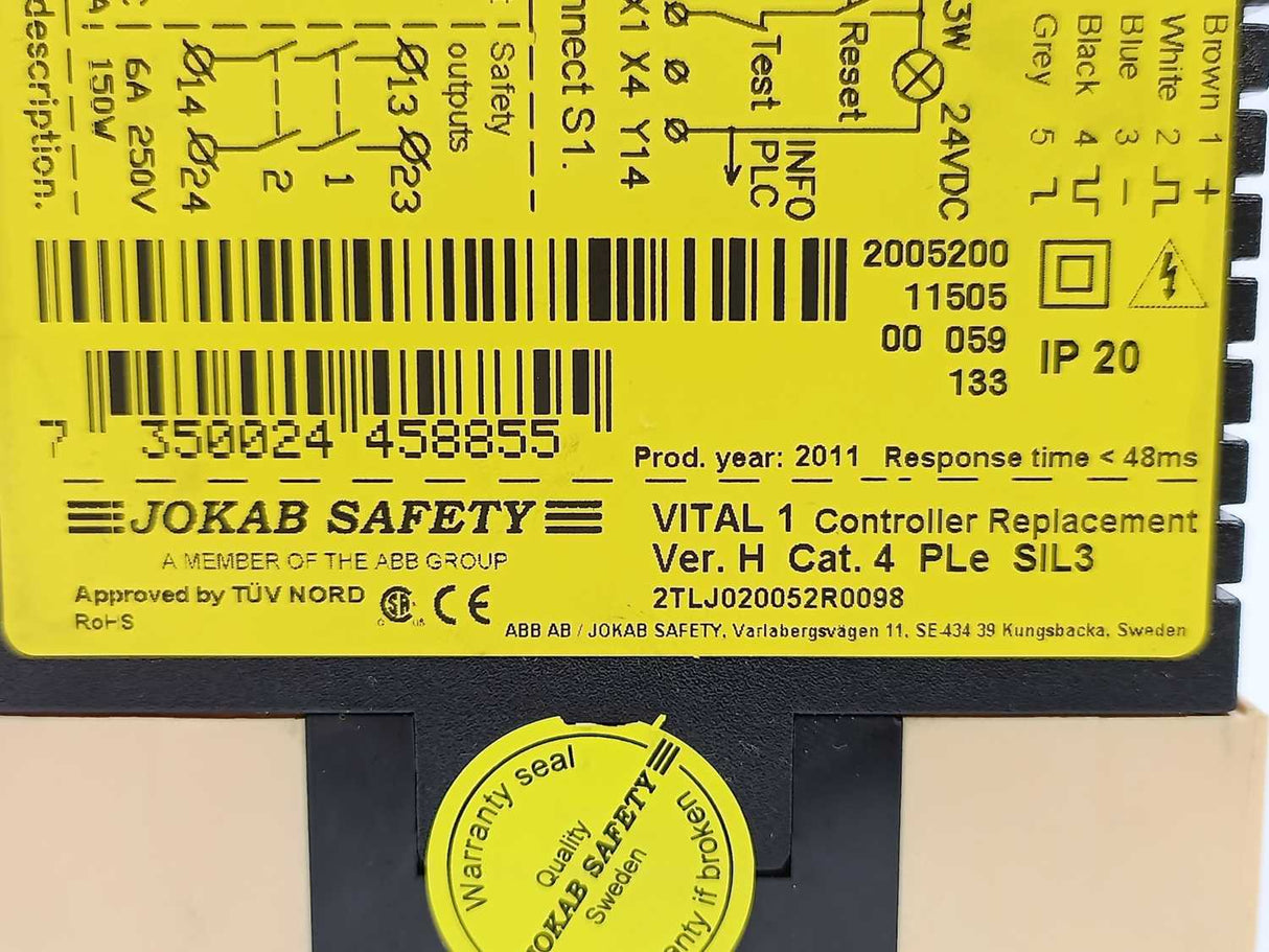 Jokab Safety 2TLJ020052R0098 VITAL 1 Safety Controller 24VDC