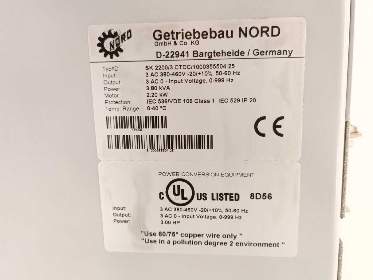 NORDAC SK2200/3 CTDC VECTOR 1000355504.25