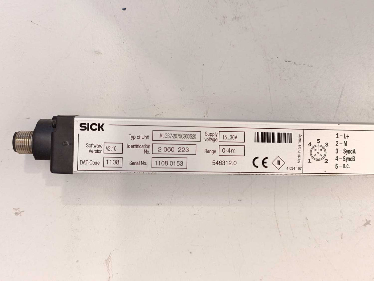 SICK 2060222 MLGE7-2075C900S20 & 2060223 MLGE7-2075C900S20 Emmiter and Sender