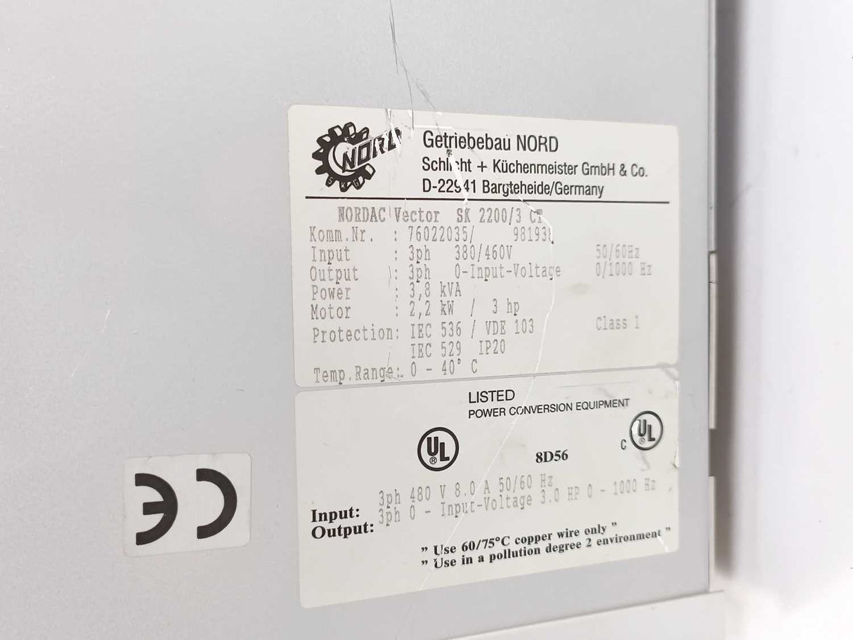 NORDAC SK 2200/3 CT 76022035 Vector Frequency Inverter