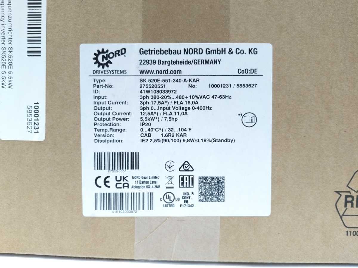 NORDAC/Getriebebau Nord SK700E-551-340-A-KAR Frequency Inverter Drive