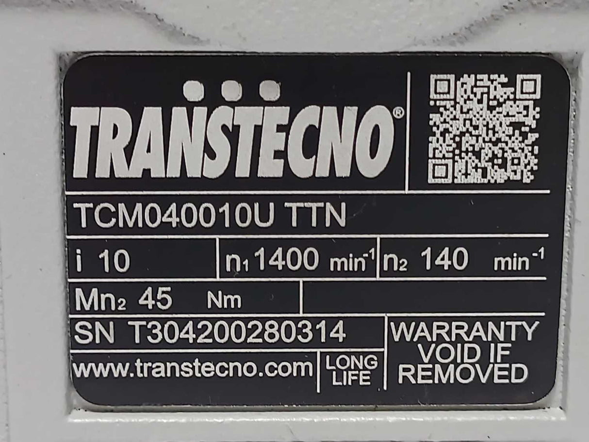 Transtecno TCM040010U TTN i=10 Gearbox