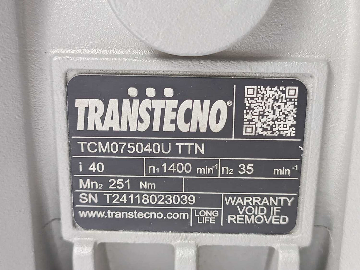 Transtecno TCM075040U TTN i=40 Wormgear