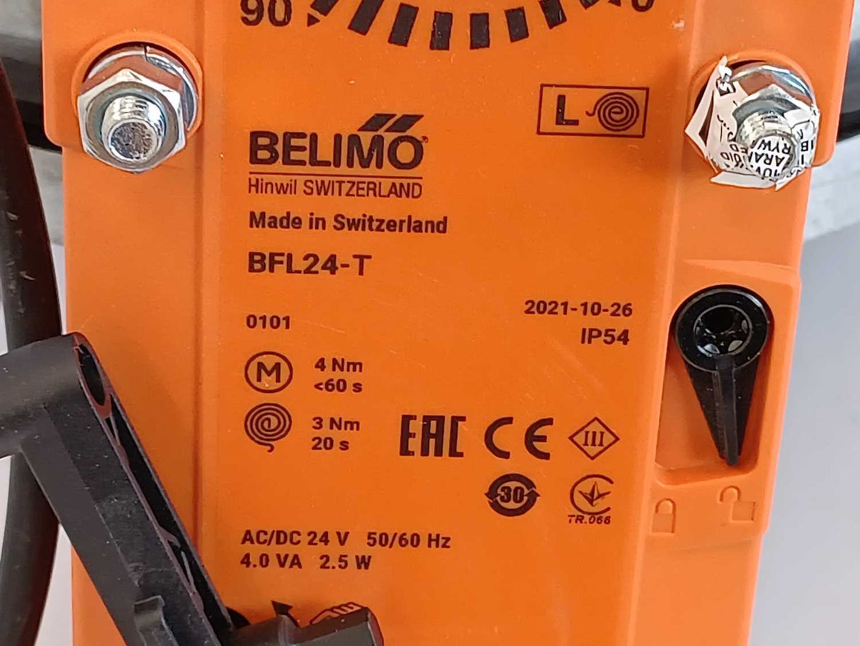 SMAY KTM-E-200N L307-H-BFL24-T-UP Round Fire Damper