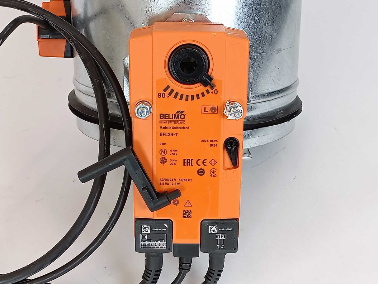 SMAY KTM-E-200N L307-H-BFL24-T-UP Round Fire Damper