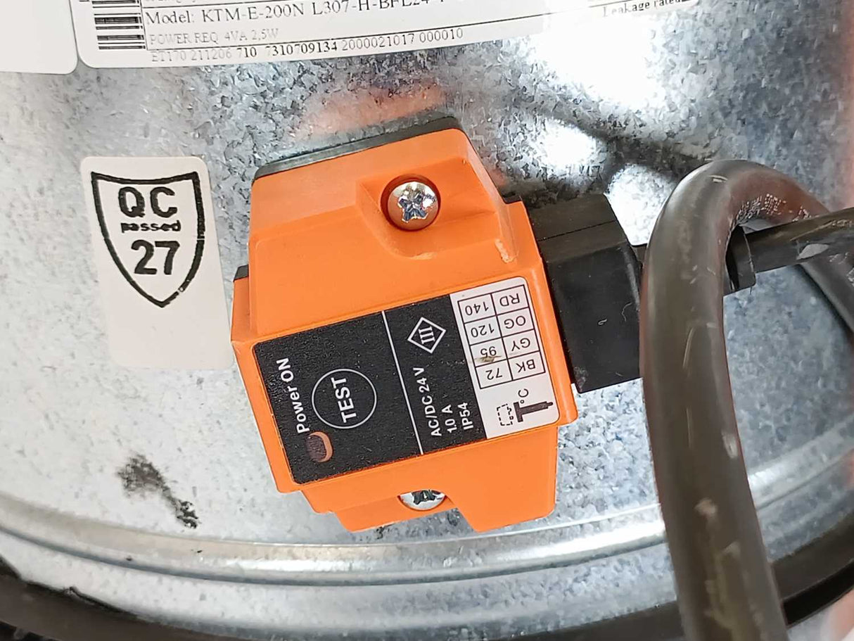 SMAY KTM-E-200N L307-H-BFL24-T-UP Round Fire Damper