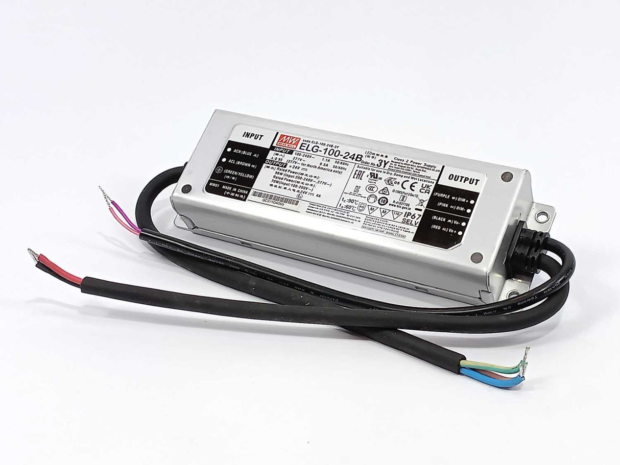 Mean Well ELG-100-24B-3Y AC-DC Single output LED Driver. 96W 24V 4A